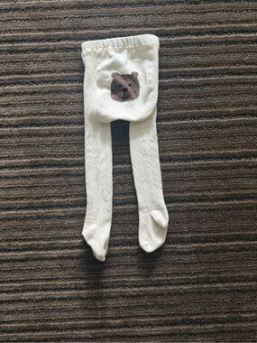 GAP Cream Ivory Ribbed Toddler Tights